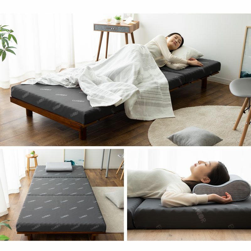 三つ折り マットレス シングル 極厚 8cm 高反発 かため ウレタン 側生地 洗える 床 ベッド EMOOR START MATTRESS エムールスタートマットレス