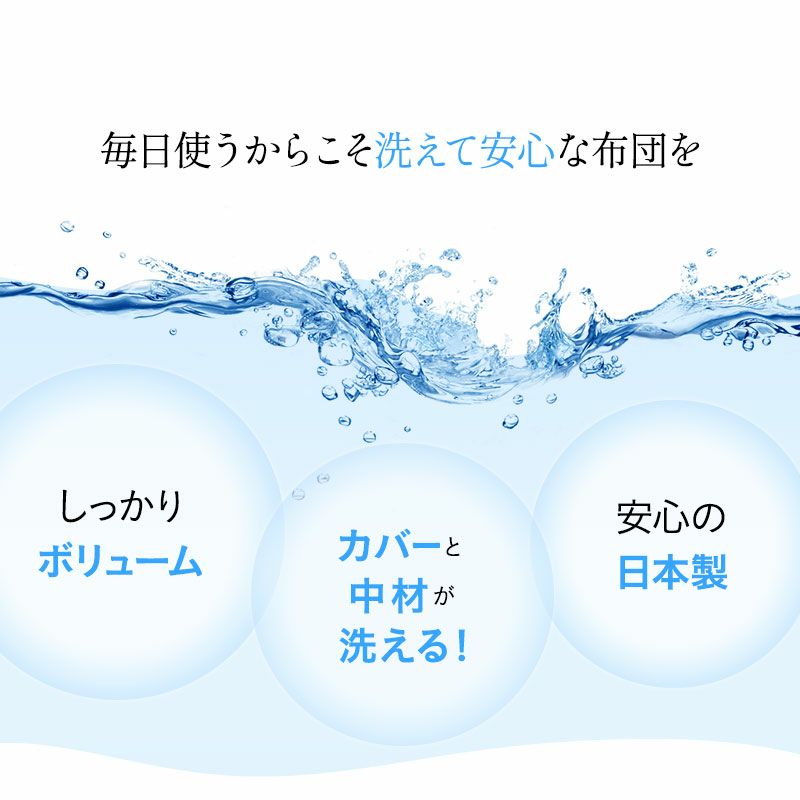 ぜんぶ洗える 敷き布団 ダブル 日本製 極厚 軽量 洗える 丸洗い ウォッシャブル 洗濯機OK 綿 洗える敷き布団 敷布団 洗える布団シリーズ 岡田 OKADA ブランド