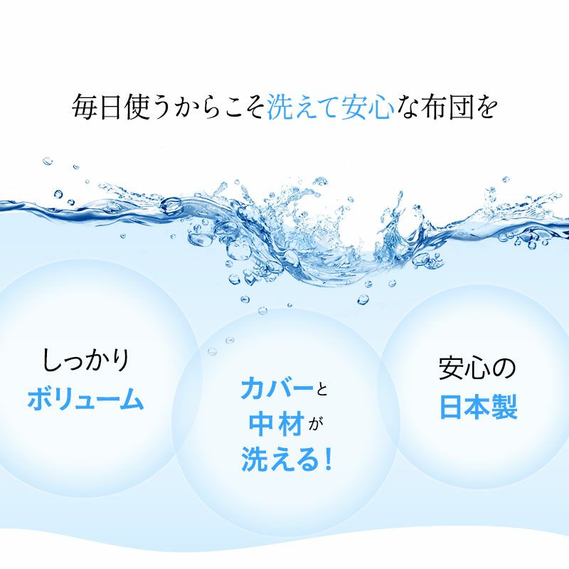 ぜんぶ洗える 肌掛け布団 ダブル 日本製 洗える 丸洗い ウォッシャブル 洗濯機OK 綿 肌掛け 掛け布団 掛布団 洗える布団シリーズ 岡田 OKADA ブランド