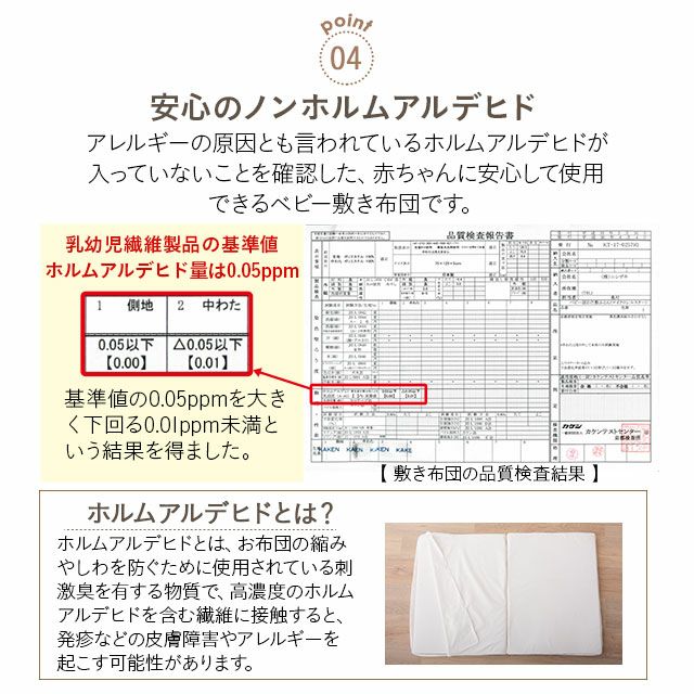【日本製】レギュラータイプ敷き布団ベビーサイズ70×120cm西川リビング製