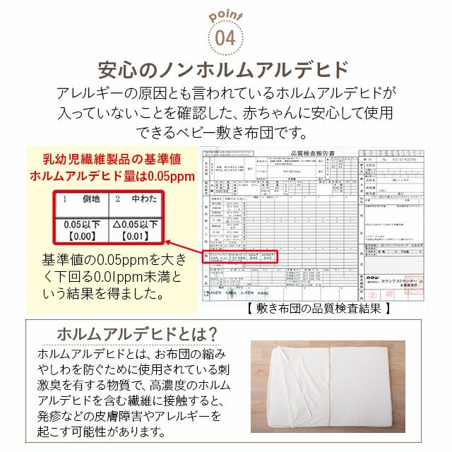 【日本製】レギュラータイプ敷き布団ベビーサイズ70×120cm西川リビング製