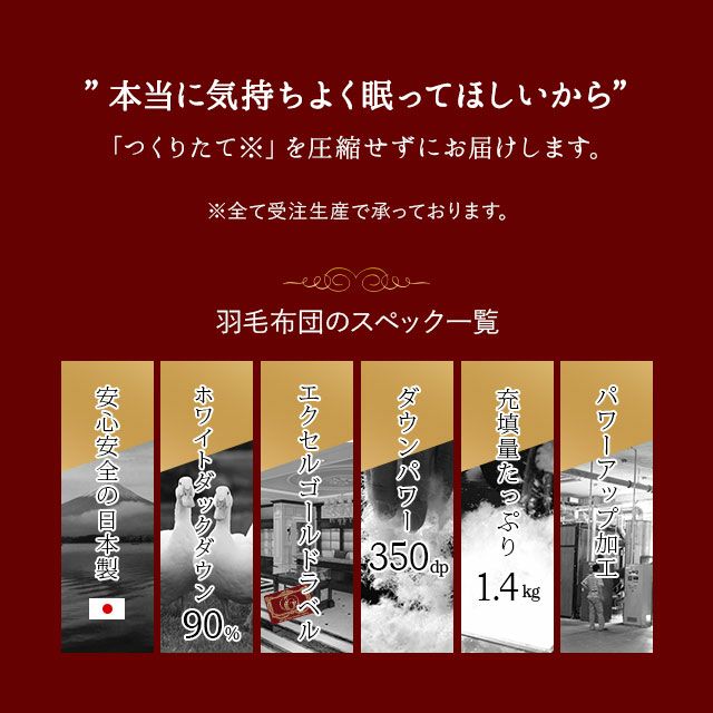 日本製 エクセルゴールドラベル 羽毛布団 ダブルロング 収納ケース付き イングランド産 ホワイトダックダウン 90％