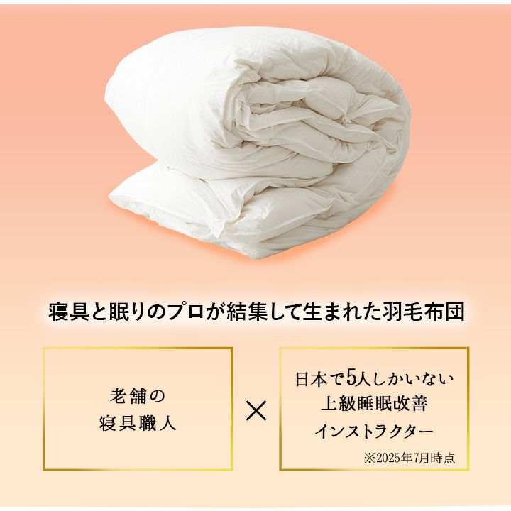 日本製 ロイヤルゴールドラベル 2枚合わせ 羽毛布団 セミダブル 収納ケース付き ポーランド産 ホワイトダックダウン 93％
