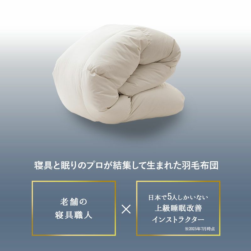 日本製 ロイヤルゴールドラベル 羽毛布団 セミダブル 収納ケース付き ハンガリー産 ホワイトグースダウン 93％