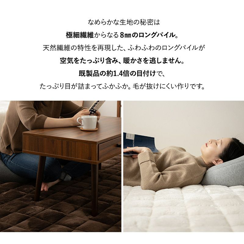 ラグ ラグマット カーペット 絨毯 190×190cm 約2畳 正方形 吸湿発熱 極暖 +4℃ あったか もこもこ ふわふわ 冬用 寒さ対策 防寒対策 エムールヒートプラス EMOOR HEAT + plus