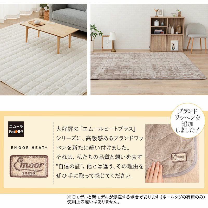 ラグ ラグマット カーペット 絨毯 190×240cm 約3畳 長方形 吸湿発熱 極暖 +4℃ あったか もこもこ ふわふわ 冬用 寒さ対策 防寒対策 エムールヒートプラス EMOOR HEAT + plus
