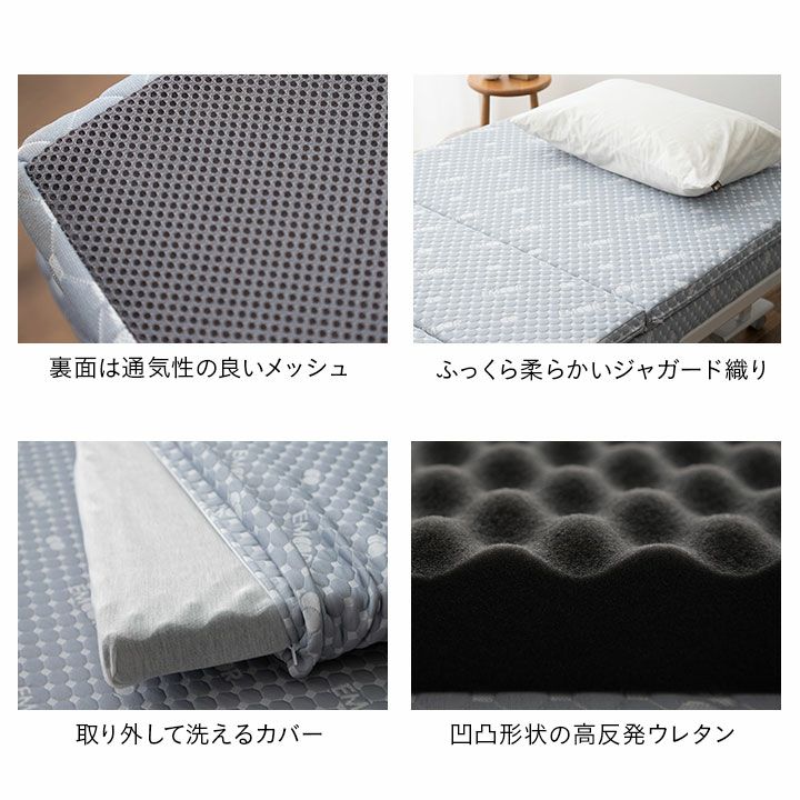 折りたたみベッド 専用 マットレス シングル MEHOL メホール 高反発ウレタン 寝心地アップ 敷いたまま折りたためる 送料無料