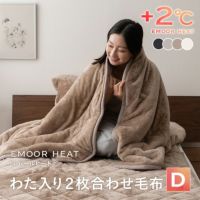 わた入り 2枚合わせ毛布 ブランケット ダブル 洗える 吸湿発熱 冬用 防寒 あったか 暖かい ふわふわ エムールヒート EMOOR HEAT