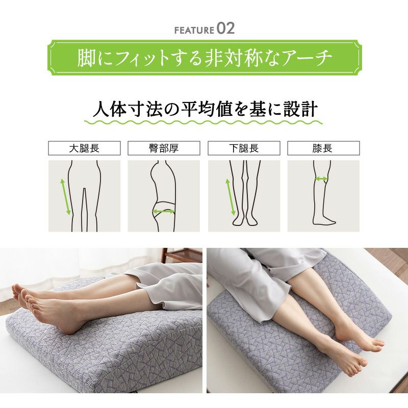 スロープ フットピロー 足枕 カバー付き 枕 まくら ピロー 快眠枕 安眠枕 ウレタン 低反発 高反発 2層 洗える フィット むくみ