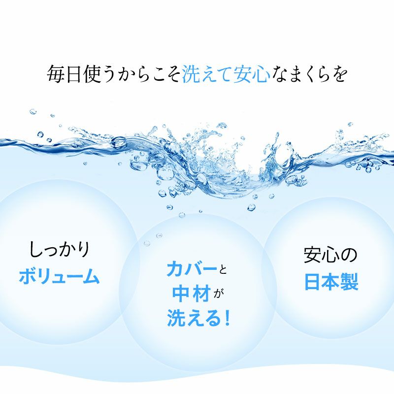 ぜんぶ洗える 枕 50×70cm 日本製 洗える 丸洗い ウォッシャブル 洗濯機OK 綿 まくら マクラ ピロー 洗える布団シリーズ 岡田 OKADA ブランド