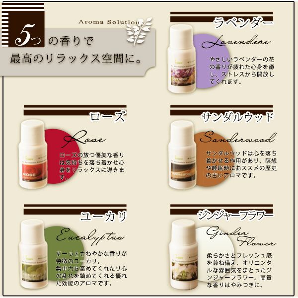 新品未使用アロマソリューション×5 アロマソリューションキット 10ml×5本 | EMOOR エムール