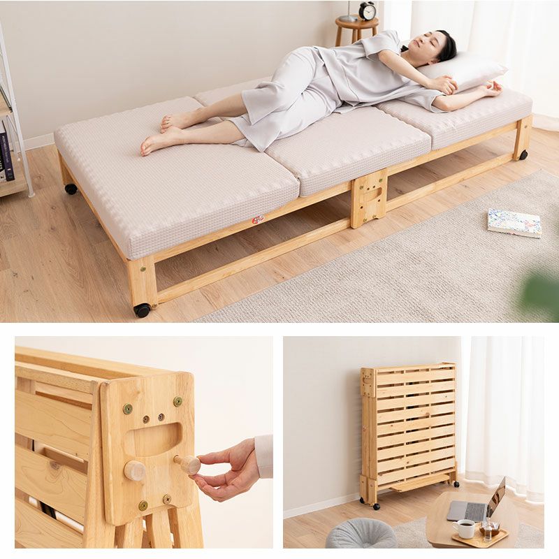 折りたたみヒノキのすのこベッド シングル ロータイプ 日本製 国産 天然木 木製 折りたたみベッド すのこベッド スノコベッド ベッドフレーム 檜 桧 ひのき