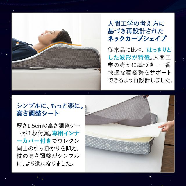 ボディアッパーピロー2 S SD 兼用 洗える 高さ調節 傾斜 快眠 安眠 枕 まくら ウレタン