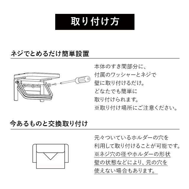 トイレットペーパーホルダー 1個用 約幅15×奥行13×高さ11cm 耐荷重 約4kg 収納 トイレ 御手洗 実用的 デザイン性 おしゃれ