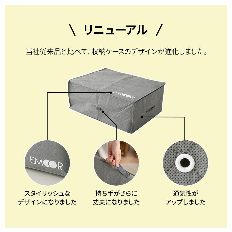 布団セット用 布団収納ケース 竹炭入り 単品 衣替え 引っ越し 新生活 家族分 来客用 オフシーズン 寝具 収納 消臭 調湿 持ち運び 便利 コンパクト 収納