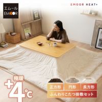 こたつ掛敷セット こたつ布団 ラグ 正方形 長方形 円形 こたつ 掛け布団 敷き布団 敷物 カーペット 極暖 +4℃ 吸湿発熱 あったか もこもこ ふわふわ 冬用 寒さ対策 防寒対策 エムールヒートプラス EMOOR HEAT plus