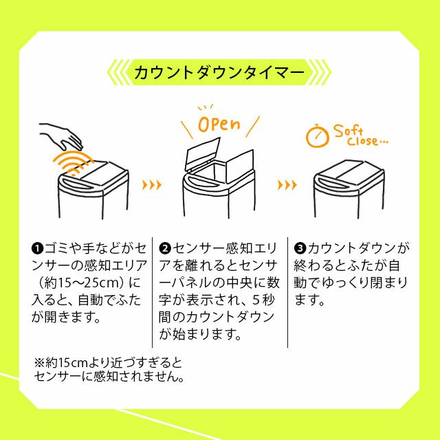 ゴミ箱 ダストボックス 30リットル 幅26×奥行38cm×高さ62cm スリム ステンレス製 ふた付き センサー式自動開閉 縦型 角型