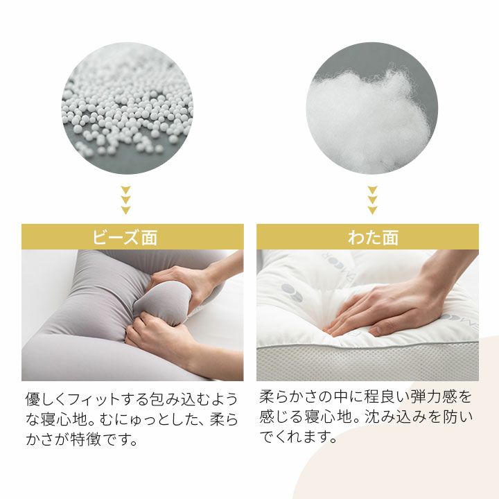 幸せのまくら 2個セット ビーズ枕 カバー付き 洗える 抗菌防臭 幸せのまくら 2個セット ビーズ枕 カバー付き 洗える 抗菌防臭