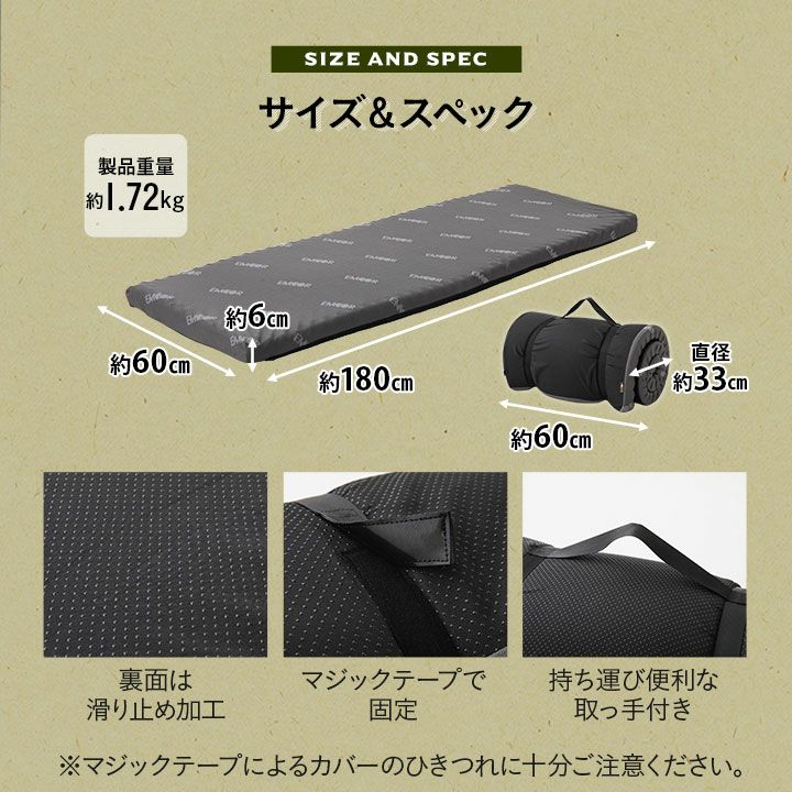 マットレス 折りたたみ ロール式 シングル コンパクト 高反発 ウレタン