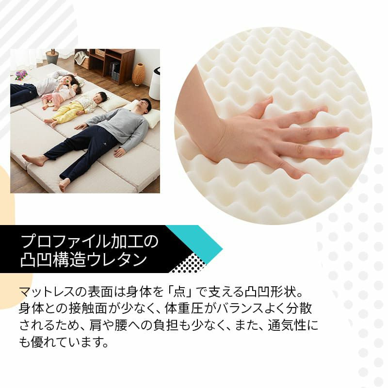 ファミリーマットレス 連結可能 セミシングル シングル ワイドキング 80cm 100cm 200cm 240cm 300cm 三つ折り 折りたたみ マットレス 高反発 ウレタン 極厚 体圧分散 EMOOR SUPPORT エムールサポート