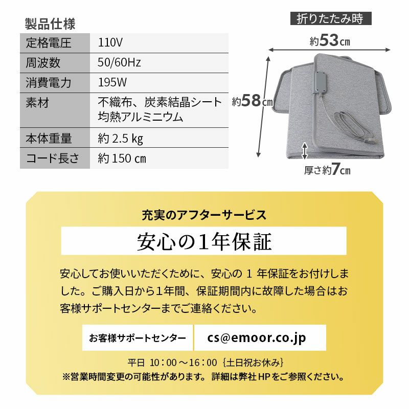 足元パネルヒーター 5面タイプ 遠赤外線 速暖 最高70度 薄型 軽量