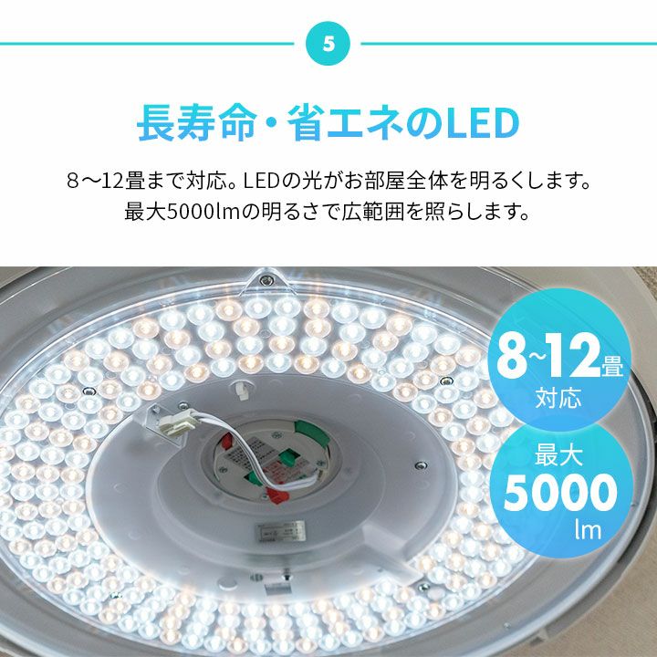 空気清浄機能付き シーリングファンライト 8～12畳 音声操作 調光調色