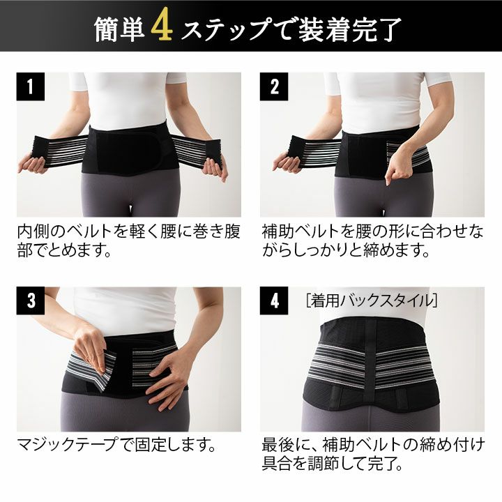 腰サポーター しっかりスリムタイプ M～Lサイズ LL～3Lサイズ 4L～5Lサイズ 日本製 軽量 洗える 目立たない 腰痛対策 腰用 家事 育児 仕事 運転 運動 介護