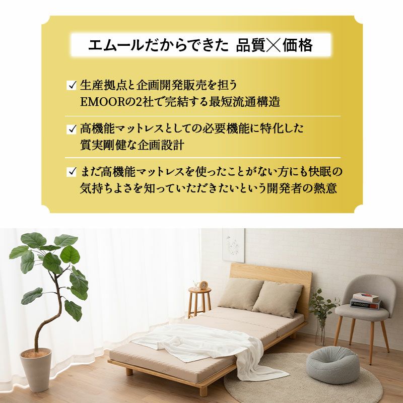 マットレス シングル 三つ折り 厚み8cm FIRST MATTRESS 高反発 ウレタン 高密度 150N 25D 柔らかめ 