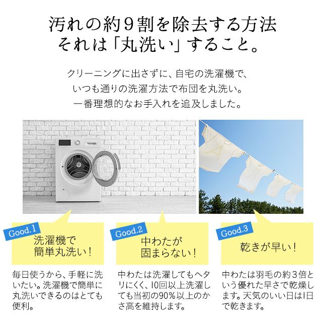 ダクロン 洗濯機で洗える2枚合わせ掛け布団 シングル │ 寝具・家具の