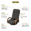 回転座椅子 リクライニング レバー式 ゆるり 一人用 回転式 肘付き 座椅子 パーソナルチェア 椅子