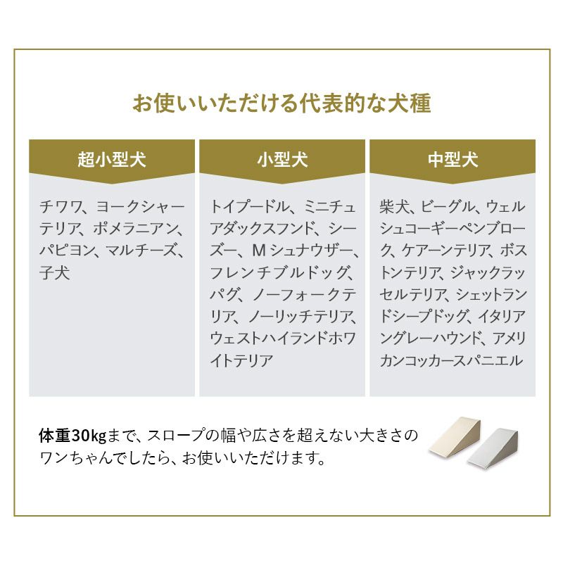 大切な家族のためのロングドッグスロープ なだらかな傾斜 足腰の負担が少ない 昇り降りしやすい 安全性が高い 超小型犬 短足犬 老犬 シニア 介護