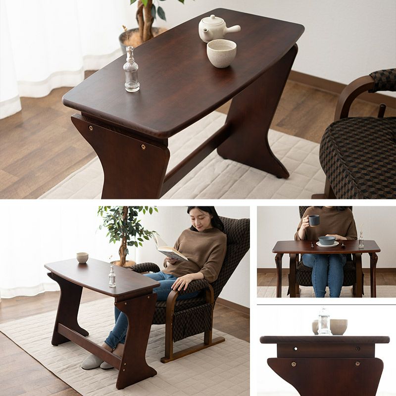 高座椅子用テーブル 一人掛けテーブル 補助テーブル 作業台 テーブル デスク 机 80×40 高さ調節可能 軽量 天然木 高齢者 お年寄り 介護