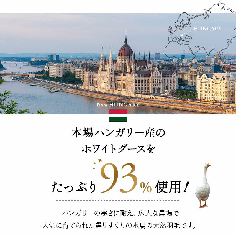 日本製 ロイヤルゴールドラベル 羽毛布団 キング 収納ケース付き 非圧縮 高品質 最高級 オールシーズン ハンガリー産 ホワイトグースダウン 93％