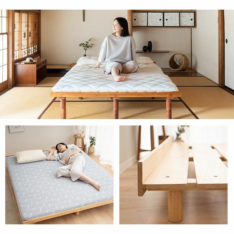 OSMOS】 高さが変えられる天然木すのこベッド ダブルサイズ ｜ 寝具