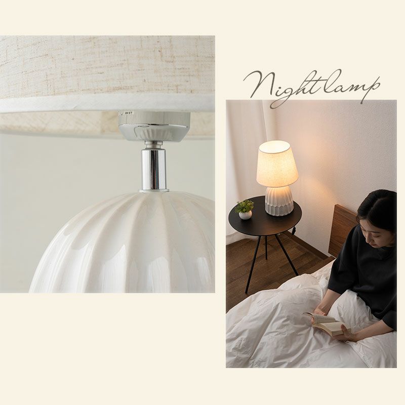 ナイトランプ シェードランプ サイドランプ 電球付き 角度調節可能 白磁 | 寝具・家具の専門店 エムール