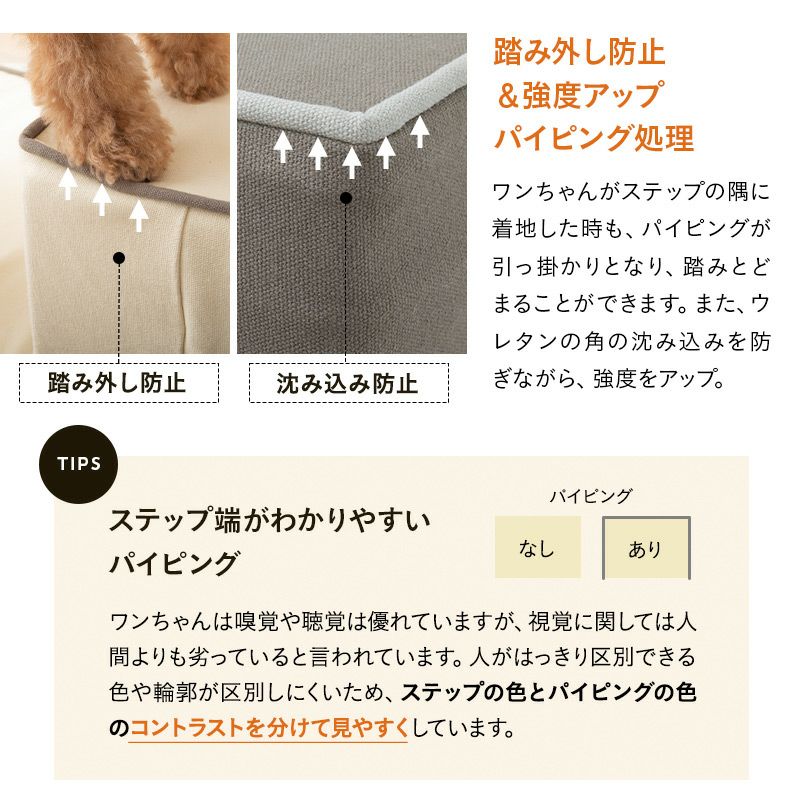 ドッグステップ ワイドタイプ 二つ折り対応 犬用ステップ ペット用ステップ ステップ 踏み台 階段 室内犬 超小型犬 小型犬 中型犬 パピー シニア 高齢 段差解消 ヘルニア 脱臼 ケガ防止 介護