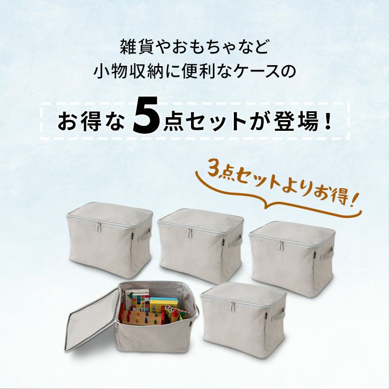 収納ケース 5枚 破けにくい 衣類 小物 おもちゃ 整理 取っ手付き 通気 ...