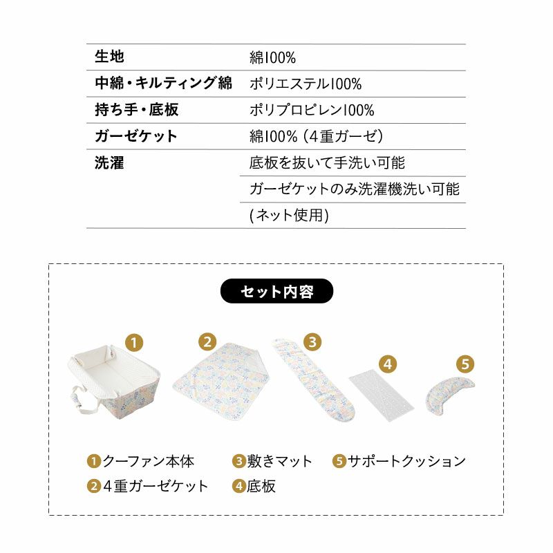 バッグdeクーファン 6way 日本製 綿100％ 4重ガーゼ 洗える ベビー 赤ちゃん クーファン クーハン メイズ ゆりかご バスケット キャリー おむつ替え 添い寝 お昼寝 プレイスペース 布団 ベッド バッグ 持ち運び 移動