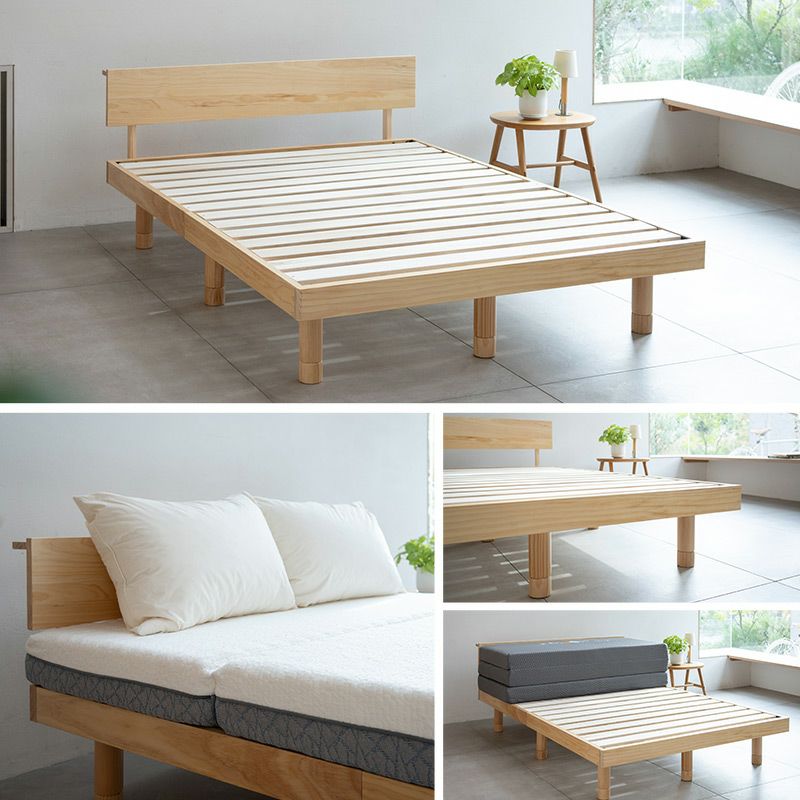 丈夫な すのこベッド ベッドフレーム ダブル 木製 天然木 すのこ スノコ ベッド 高さが変えられる 高さ調節可能 ロータイプ ハイタイプ 通気性抜群 カビ対策 湿気対策 ベッド下収納