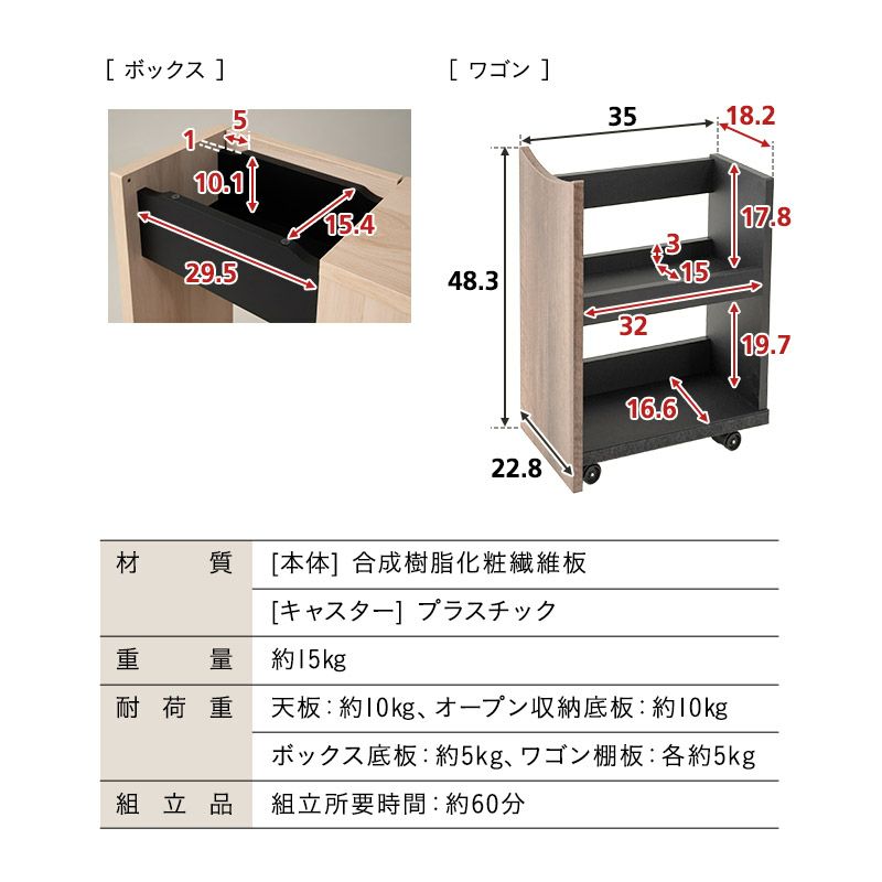 サイドラック 長方形 角型 キャスター付き 本棚 サイドテーブル ミニテーブル ストッカー たっぷりしまえる 大容量 収納力 コンパクト スリム 省スペース 配線 収納 ベッドサイド ソファサイド デスクサイド リビング 玄関