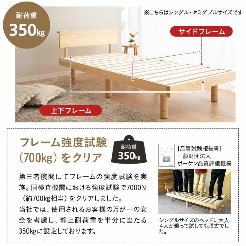 ベッド＆マットレスセット 2点セット シングル セミダブル ダブル すのこベッド ベッドフレーム 木製 天然木 三つ折りマットレス 折りたたみマットレス ウレタン 丈夫なすのこ LUXE リュクス EMOOR START エムールスタート