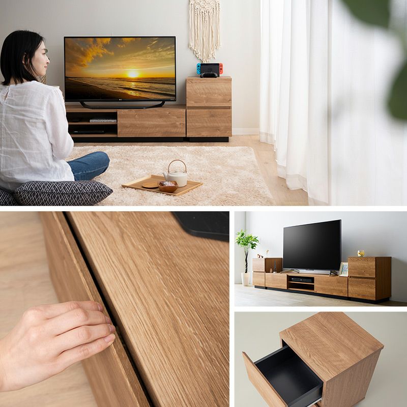 サイドチェスト キャビネット 幅39cm 低め 棚 引き出し テレビボードと合わせて使う ローボードと合わせて使う 収納扉 すっきり スッキリ 収納 隠せる 木目 ヴィンテージ 魅せる収納 ディスプレイ チェスト ラック ワゴン