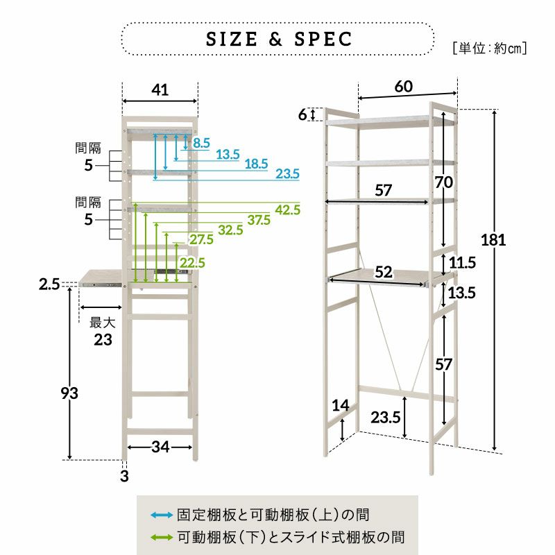 キッチンラック 幅60cm 4段 ハイタイプ 大型レンジ対応 スライドトレー付き セラミック調 スチールラック レンジラック 冷蔵庫ラック 収納ラック 棚 壁面収納 スリム 賃貸 グレー Durrell デュレル