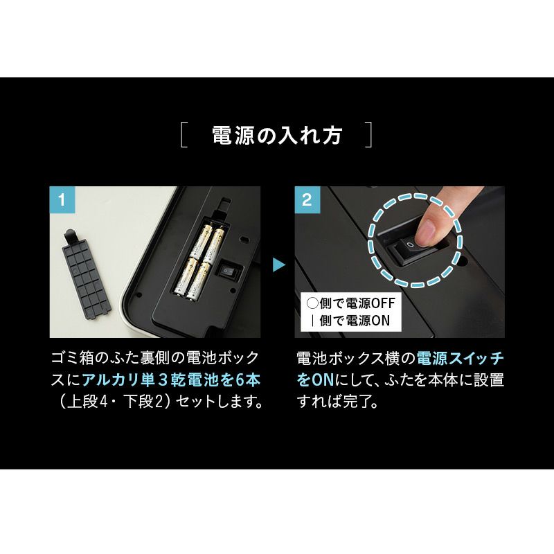 オゾン消臭機能付 電動スライドダストボックス 50L 大容量 分別 自動開閉 1年保証 50Lゴミ袋対応 高機能 ゴミ箱 ダストボックス 横31.5×縦43×高さ56 ふた付き 角型 スクエア おしゃれ スリム 省スペース