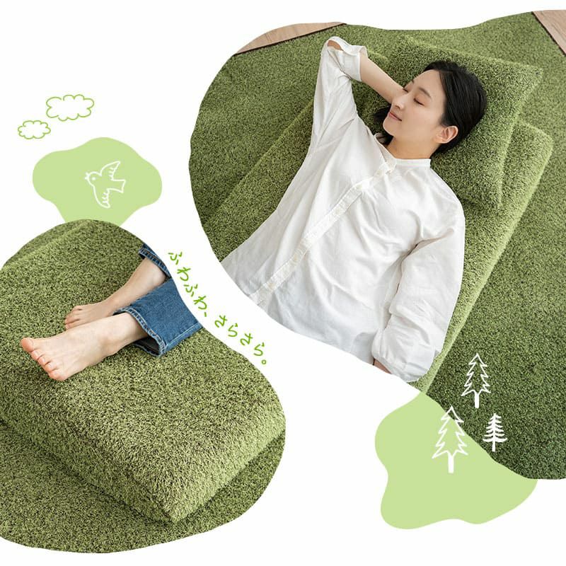ボックスシーツ 幅65 コンパクトマットレス専用 コンパクトサイズ 芝生生地 マットレスカバー ごろ寝マットレス 低ホルムアルデヒド ふんわり やわらか オールシーズン 子供 ペット