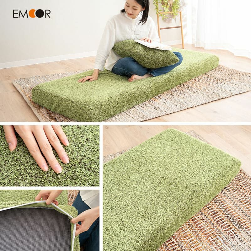 ボックスシーツ 幅65 コンパクトマットレス専用 コンパクトサイズ 芝生生地 マットレスカバー ごろ寝マットレス 低ホルムアルデヒド ふんわり やわらか オールシーズン 子供 ペット