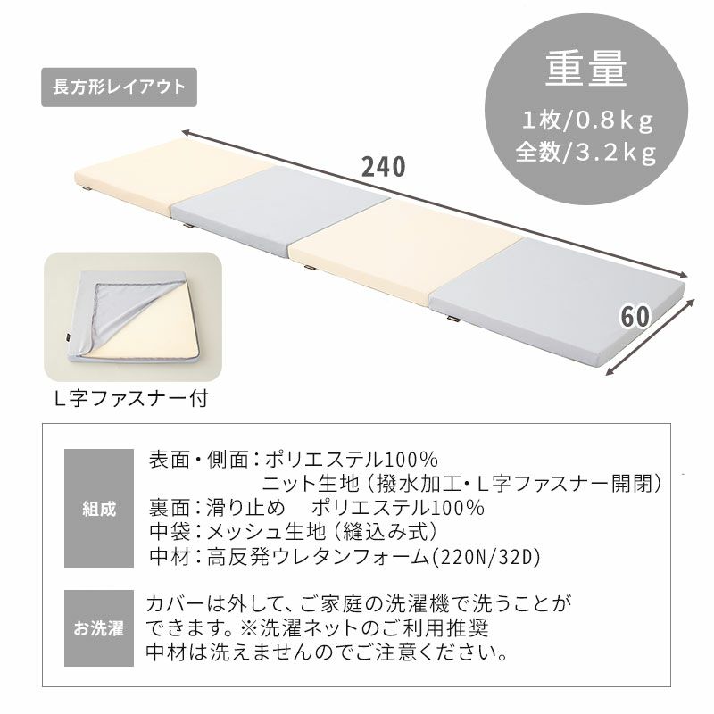 パネル プレイマット 60×60cm 正方形 4枚セット 大判 厚手 ジョイントマット 防音 防水 はっ水 リバーシブル 騒音緩和 衝撃吸収 低ホルムアルデヒド お昼寝 おむつ替え 体操 ヨガ 暮らしに馴染む