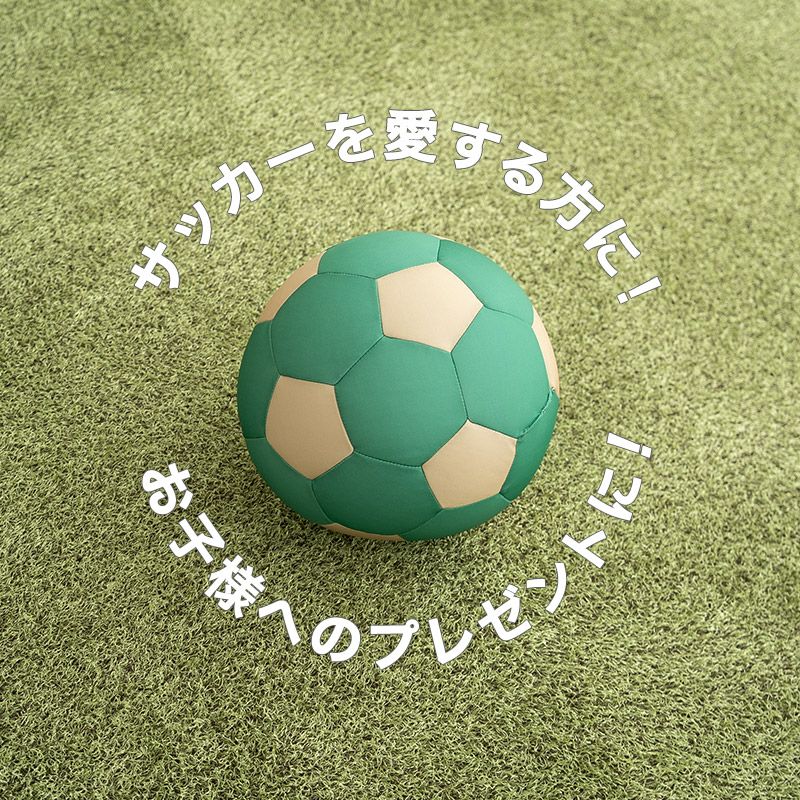 【エムールデイ限定商品】 サッカーボールクッション 直径24cm もっちり 柔らか ヴェルディグリーン ヴェルディ