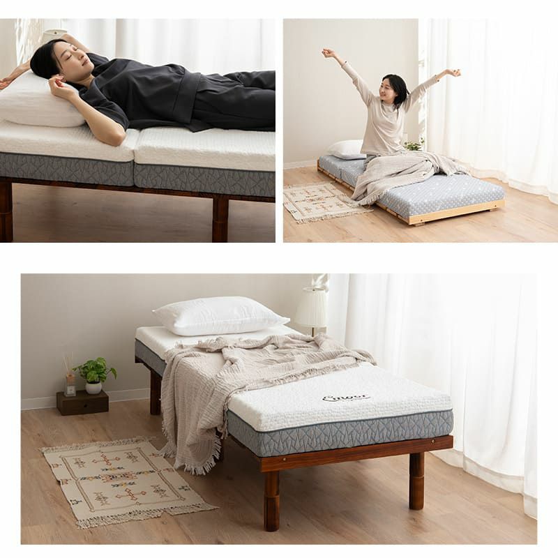 すのこベッド デイベッド 80×185cm セミシングルショート 木製 天然木 すのこ スノコ ベッドフレーム ベッド 寝椅子 高さが変えられる 高さ調節可能 ロータイプ ハイタイプ ワンルーム コンパクト 省スペース 通気性抜群 カビ対策 湿気対策 ベッド下収納 OSMOS オスモス