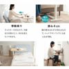 リフティングテーブル ベッドサイドテーブル 幅76cm キャスター付き 折りたたみ しまえる ガス圧昇降式 高さ調節可能 リフトテーブル 補助テーブル デスク 食事 仕事 ソファ ベッド 北欧 ホワイト グレー CIUDAD シウダ